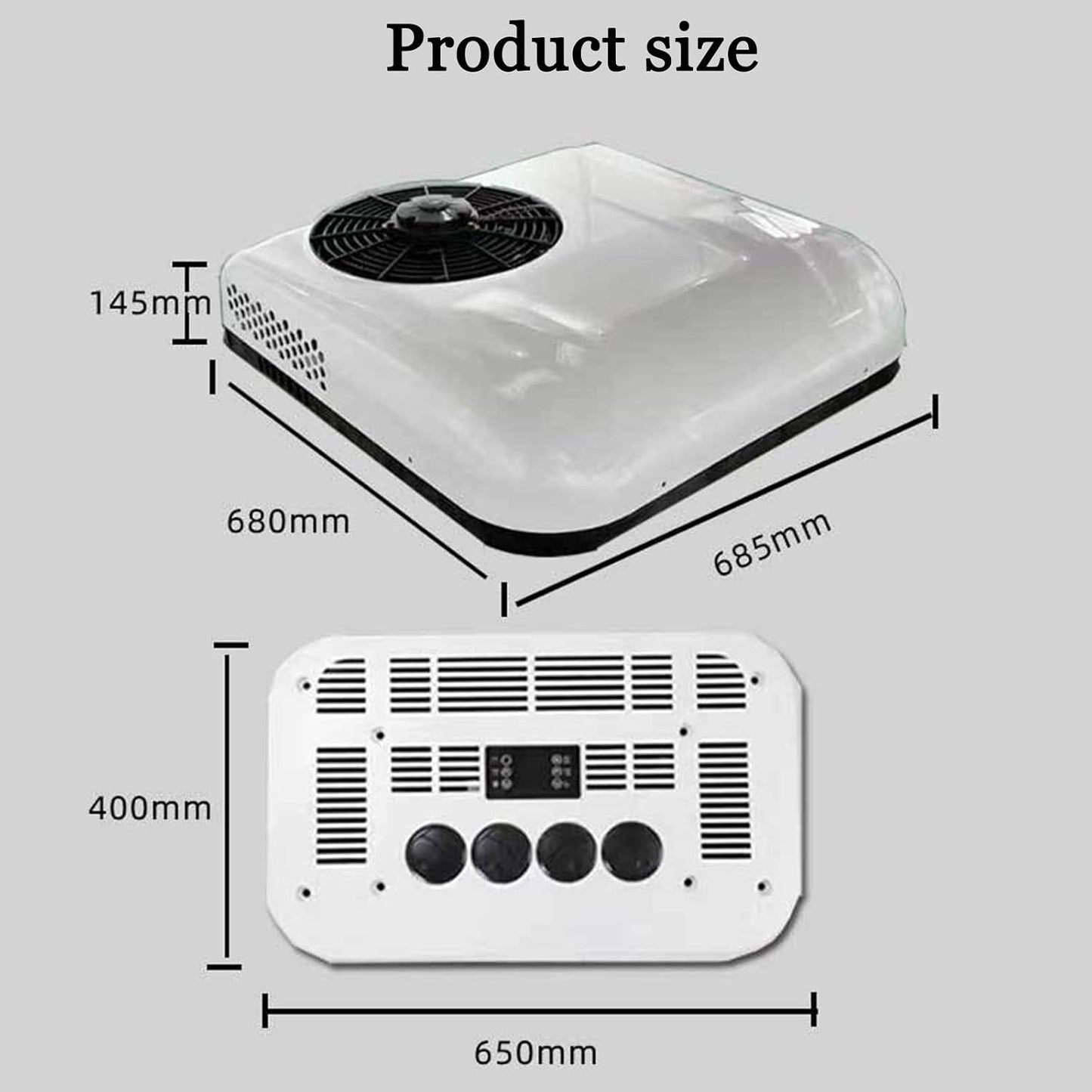  Climatiseur 12/24 Volts DC, Montage Sur Le Toit, Sans Conduit, Refroidissement, Alimenté Directement,White-12V