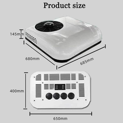 Climatiseur 12/24 Volts DC, Montage Sur Le Toit, Sans Conduit, Refroidissement, Alimenté Directement,White-12V