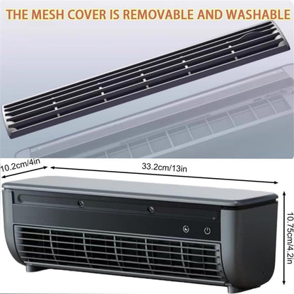  Pas De Ventilateur AC Mural De Forage, Refroidissement Rapide 10s, Support De Charge Sans Fil, Mini Refroidisseur D'air Portable Pour La Chambre De Cuisine, Unité De Semi-conducteur à 3 Vitesses Gris