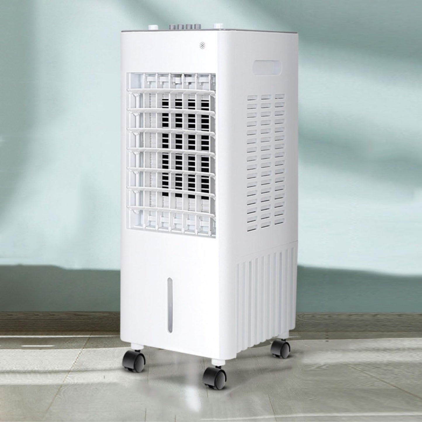 GENERIC Refroidisseur D'air Portable Avec Réservoir De 10L, 3 étapes Et 120 ° Pivotant.Quiet 35dB, Roulettes Pour Jardin, Garage Ou Bureau.avec 2 Batteries Réfrigérées Pour La Brise Fraîche.