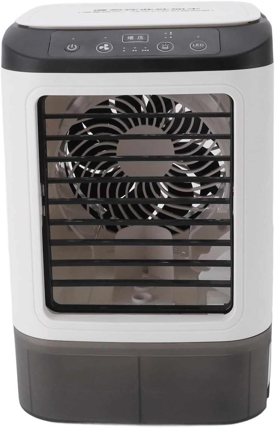  Climatiseur Portable, 12w 900ml 3 Vitesses Rafraîchisseur D'air Personnel à évaporation Avec Deux Ventilateurs De Brumisation Et 7 Couleurs De Lumière Nocturne Ventilateur Mobile