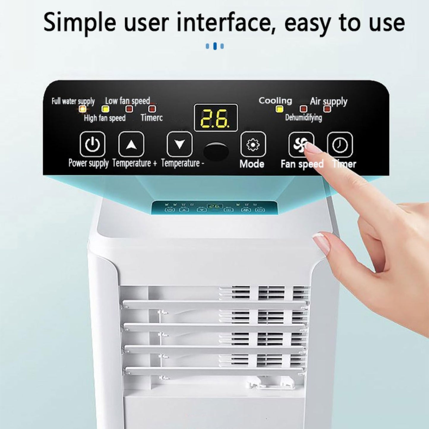 GENERIC Climatiseur Portable, Climatisation Intelligente Silencieuse Avec Mode Veille/déshumidification Froide, Télécommande, Minuterie, Oscillation à 120°, Chambre à Coucher, Bureau