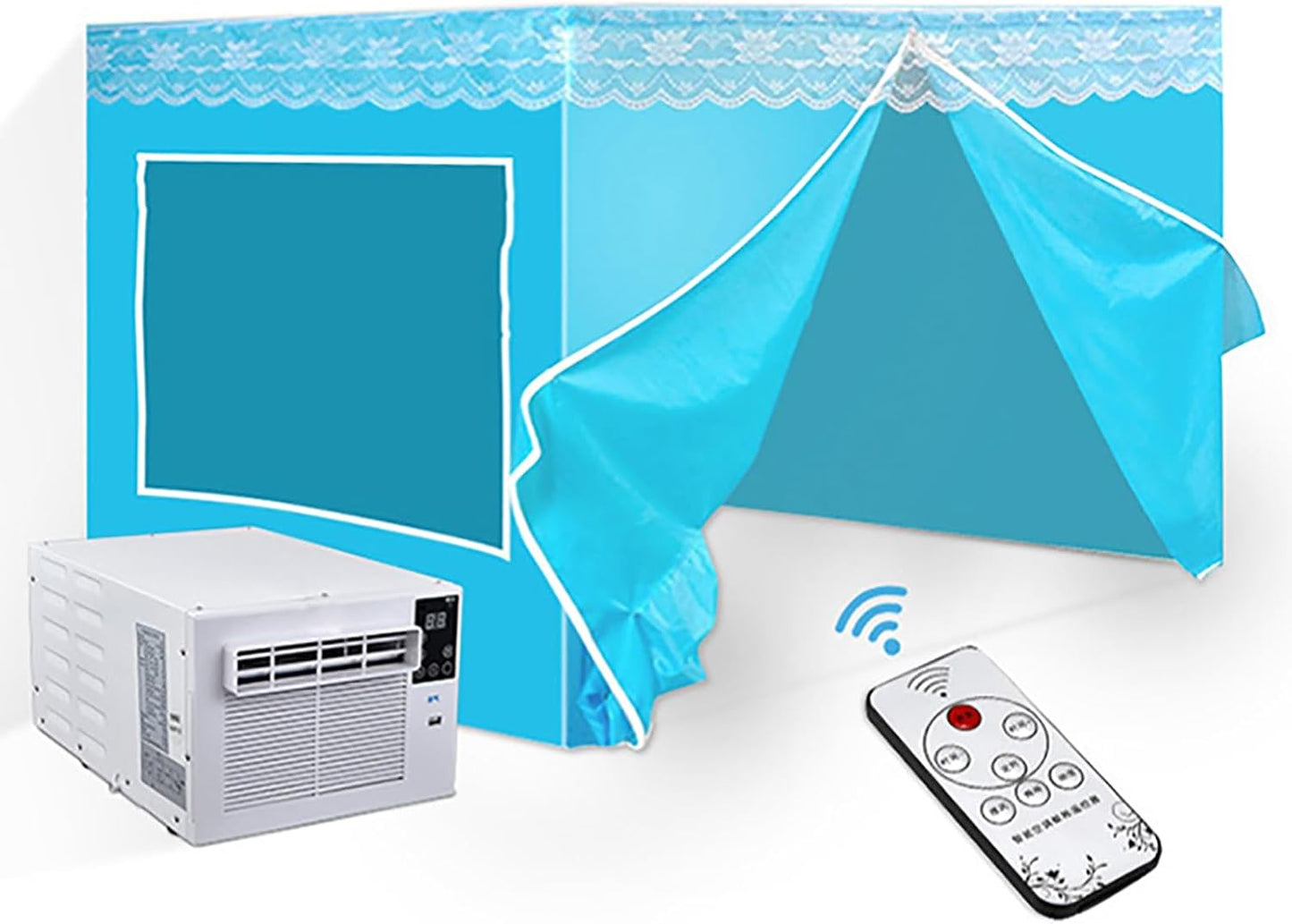  ERICAT Mini Climatiseur De Tente Avec Commande Vocale, Refroidisseur D'air De Camping-Car Avec Télécommande, Prise En Charge Du Chargement USB, écran Tactile Simple Et Facile à Utiliser, Pour Tente