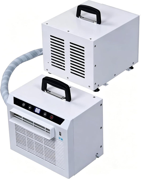  Climatiseur Split 13 000 Btu Avec Wi-FI, Télécommande Et Minuterie 24 H, Idéal Pour La Chambre, Le Bureau Ou Le Camping. Installation Facile, Aucun Montage Requis