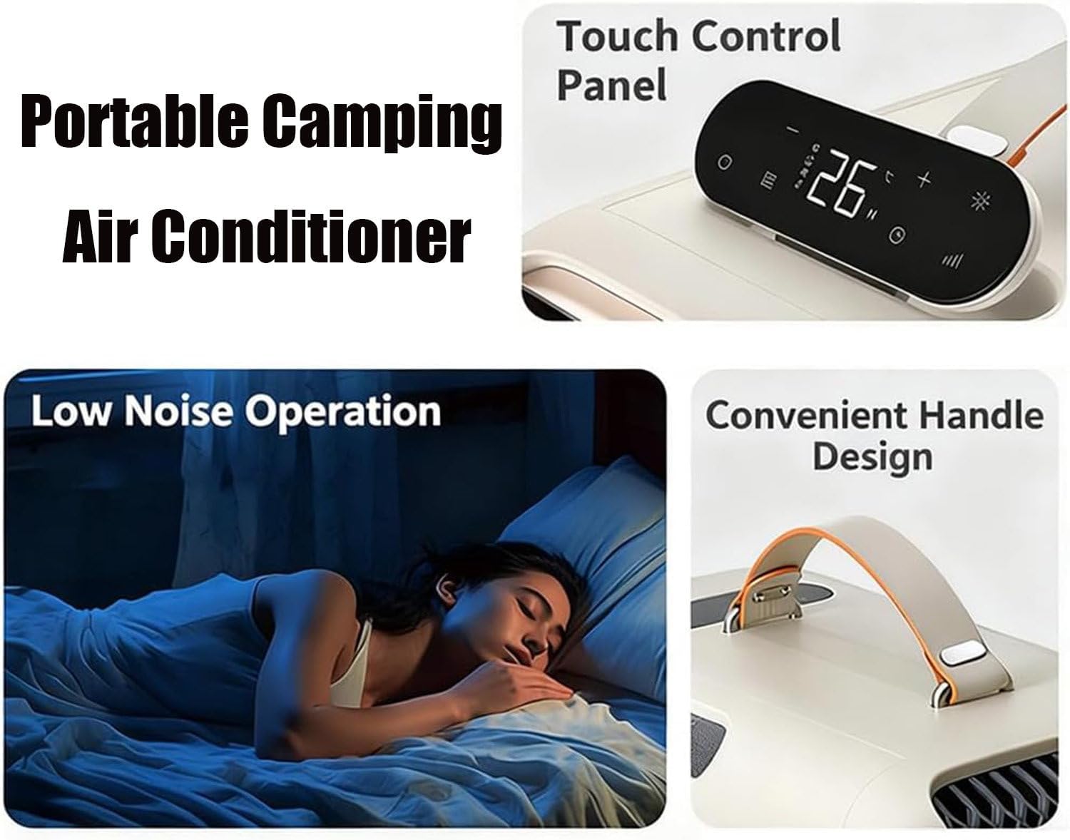  Climatiseur — Refroidissement Et Chauffage Rapides — Surface Couverte : 8–10 M² — Climatiseur Portable Pour Camping — Idéal Pour Tentes, Camions, Voitures, Camping-Cars
