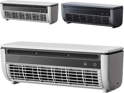  Pas De Ventilateur AC Mural De Forage, Refroidissement Rapide 10s, Support De Charge Sans Fil, Mini Refroidisseur D'air Portable Pour La Chambre De Cuisine, Unité De Semi-conducteur à 3 Vitesses Gris