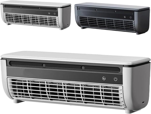  Pas De Ventilateur AC Mural De Forage, Refroidissement Rapide 10s, Support De Charge Sans Fil, Mini Refroidisseur D'air Portable Pour La Chambre De Cuisine, Unité De Semi-conducteur à 3 Vitesses Gris