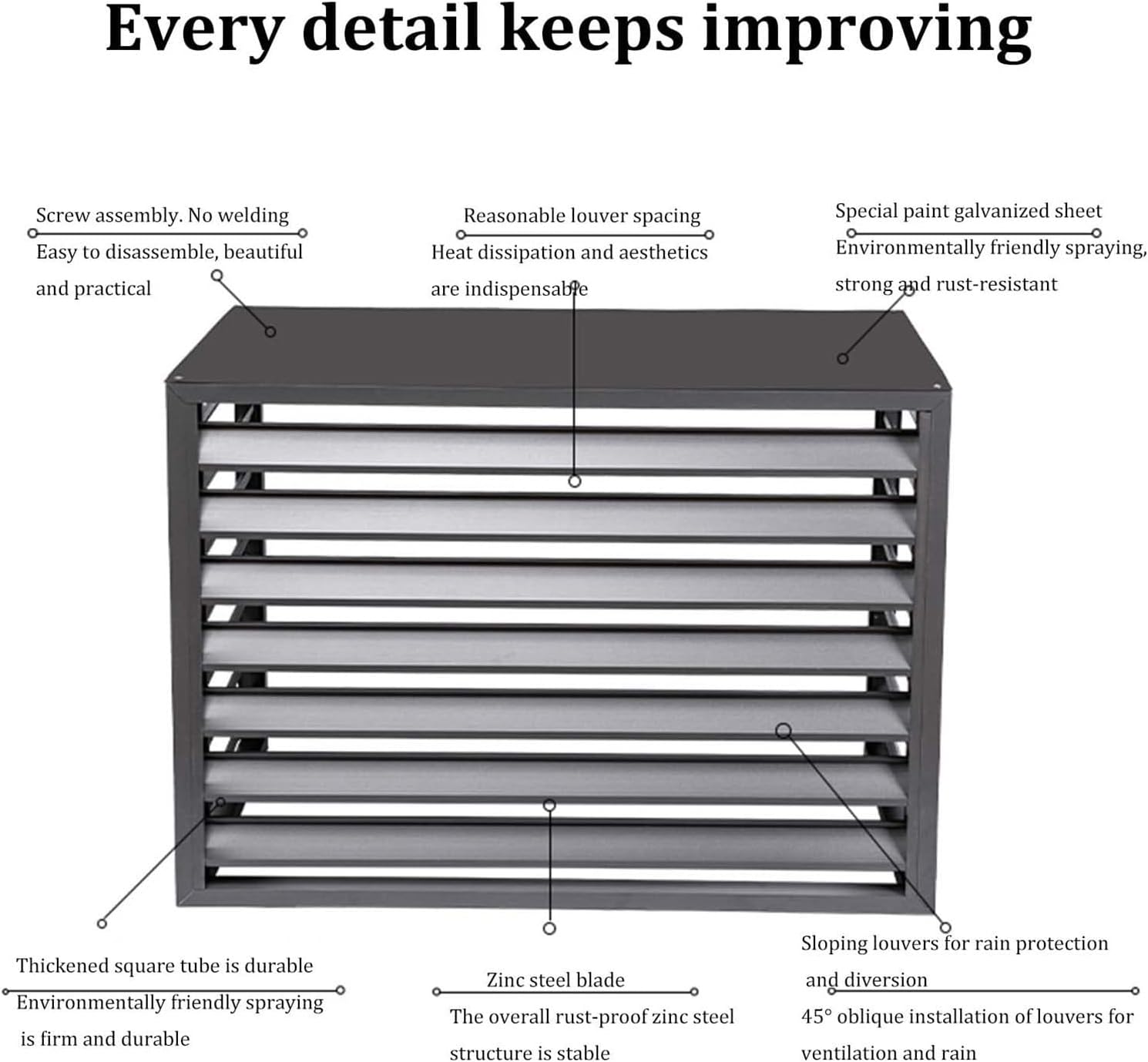  Housse De Climatiseur D'extérieur Décorative Autoportante Pour Climatisation Et Ordures - Élégant Présentoir De Plantes Résistant Aux Intempéries - Solution De Cachette AC