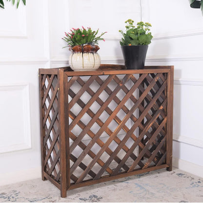 GENERIC Housse De Protection Pour Climatiseur Extérieur En Bois - Grille De Protection Antivol - 83 X 35,6 X 74,9 Cm (L X L X H) - Pour Poubelles Ou Unités De Climatisation - Résistante Aux Intempéries