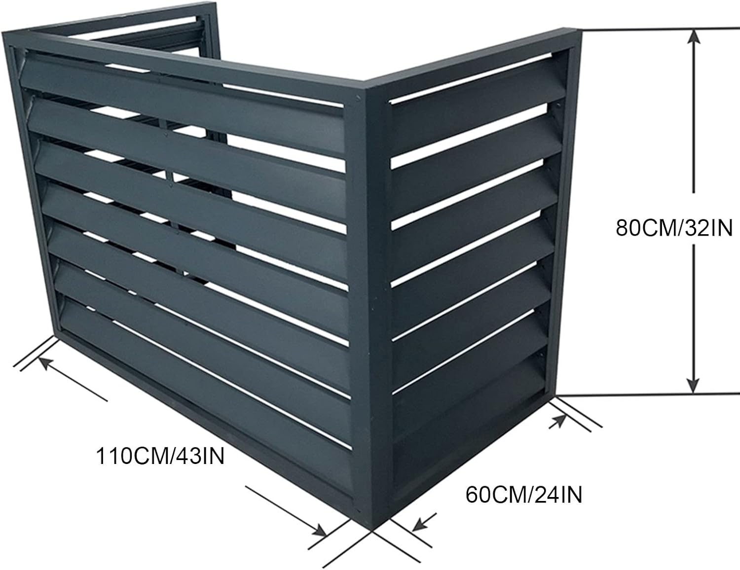 GENERIC Couvercle De Climatiseur Extérieur En Aluminium Pour Pompe à Chaleur - Clôture Pour Unités Extérieures - Protection Pour Unités De Climatisation - Résistante Aux Intempéries - Housse De CVC Extérieure