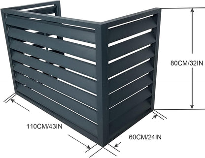 GENERIC Couvercle De Climatiseur Extérieur En Aluminium Pour Pompe à Chaleur - Clôture Pour Unités Extérieures - Protection Pour Unités De Climatisation - Résistante Aux Intempéries - Housse De CVC Extérieure
