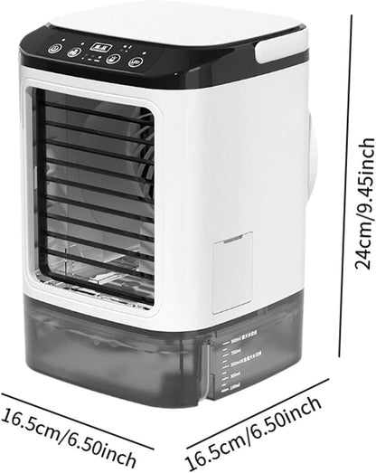  Climatiseur Portable, Ventilateur Climatisation à 3 Réglables, Petit Ventilateur Refroidissement Pour Chambre, Dortoir Ou Bureau, Sans Brume
