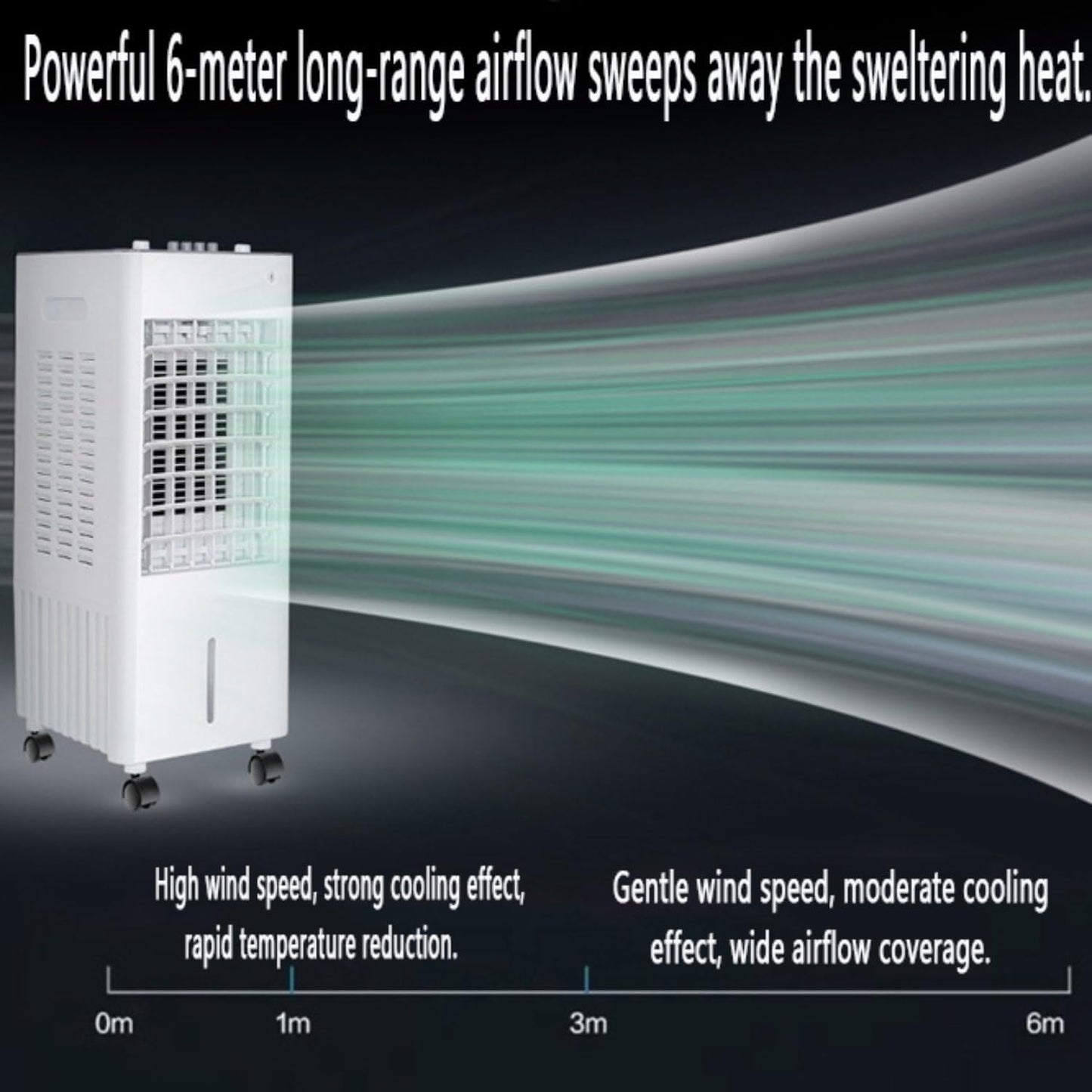 GENERIC Refroidisseur D'air Portable Avec Réservoir De 10L, 3 étapes Et 120 ° Pivotant.Quiet 35dB, Roulettes Pour Jardin, Garage Ou Bureau.avec 2 Batteries Réfrigérées Pour La Brise Fraîche.