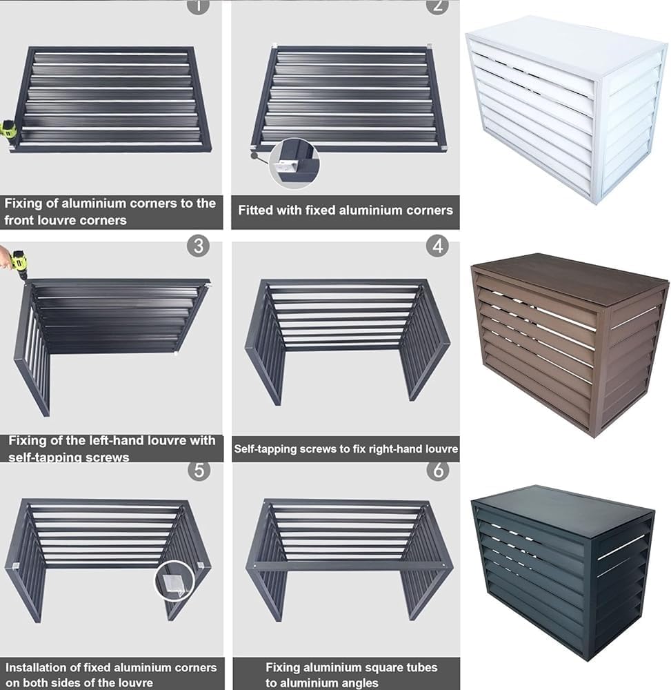 GENERIC Housse De Protection Pour Climatiseur Extérieur - 100 X 50 X 70 Cm - Marron - Résistant Aux Intempéries - Protection En Maille Pour Systèmes De Climatisation Divisés