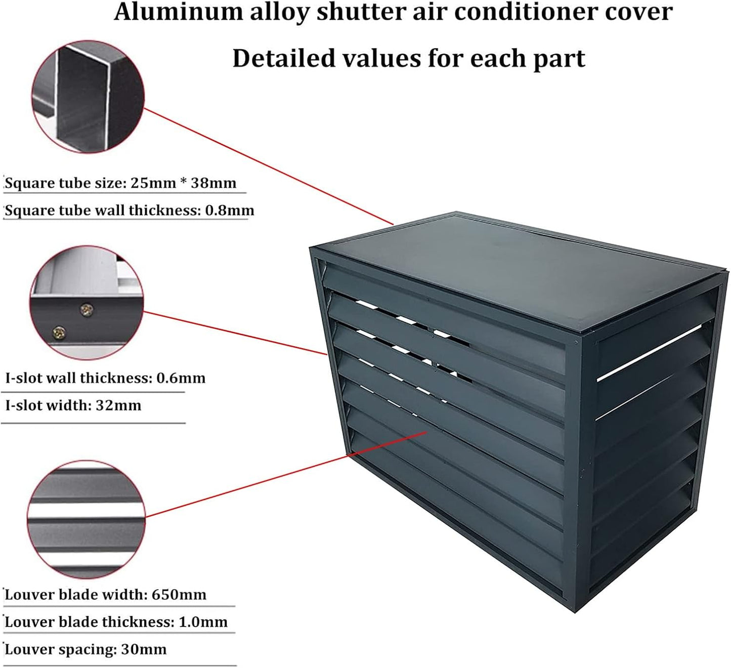 GENERIC Housse En Aluminium Pour Climatiseur – Protection Contre Les Intempéries Pour Unité Extérieure Centrale Et Résistante Aux Intempéries, Idéale Pour Une Utilisation En Intérieur/extérieur