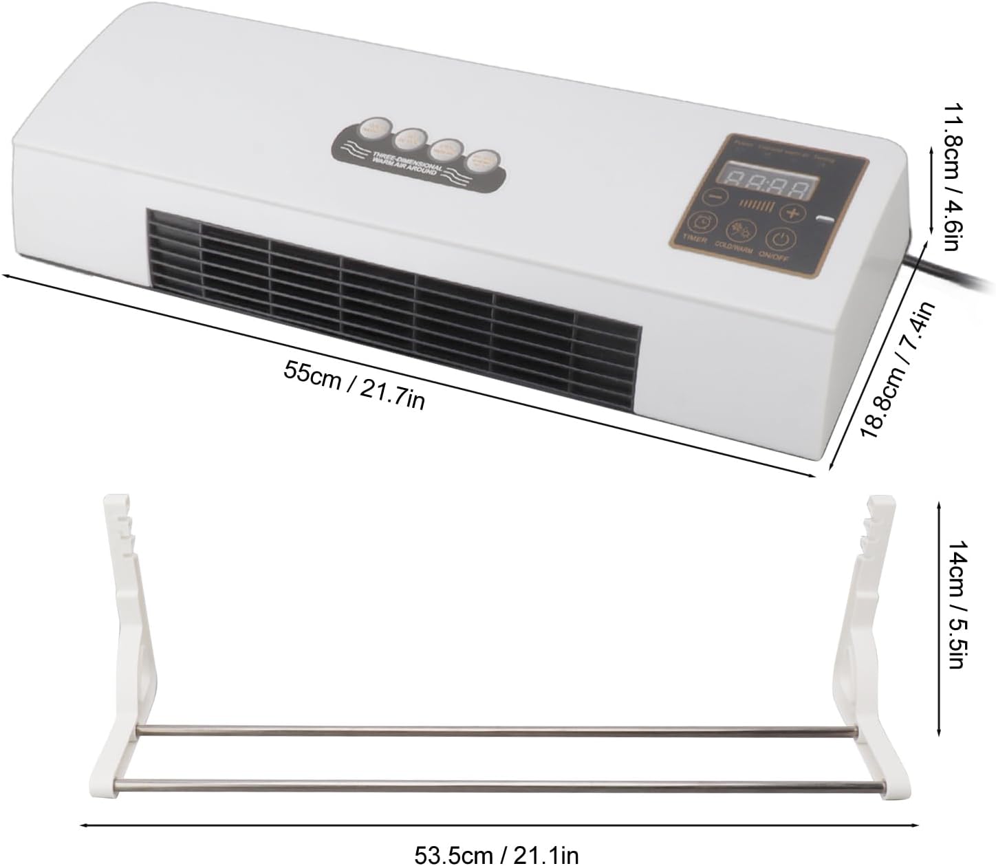  Climatiseur Combo Froid Chaud, 2000W Mural Mobile Avec Télécommande Et Cintre, Climatiseur Réversible Pour Chambre Salon Bureau