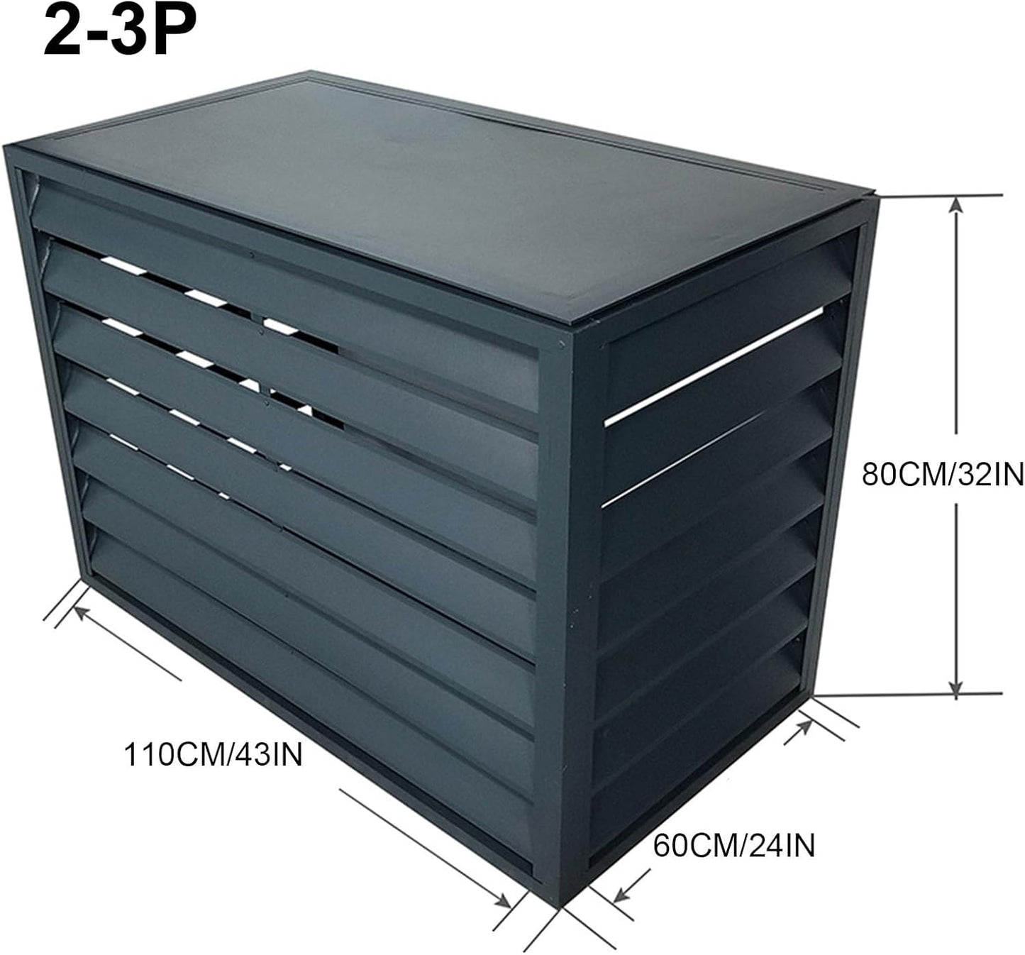 GENERIC Housse Grise Pour Climatiseur – Protection Extérieure Et Intérieure En Alliage D'aluminium Pour Unités De Fenêtre, Protection Contre La Pluie Et Clôture D'intimité, Idéale Pour Dissimuler Les Unités