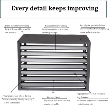 GENERIC Bâche De Protection Robuste Et Imperméable Pour Climatiseur De Fenêtre - Protection Contre La Poussière Et La Poussière - En Aluminium