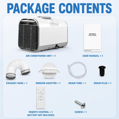  Climatiseur Mobile Tente 4000 BTU, Sans Fenêtre Clim Portable Camping RV Camion Fourgon Voiture Garage Mini Climatiseur Silencieux 4-en-1 Basse Consommation 420W