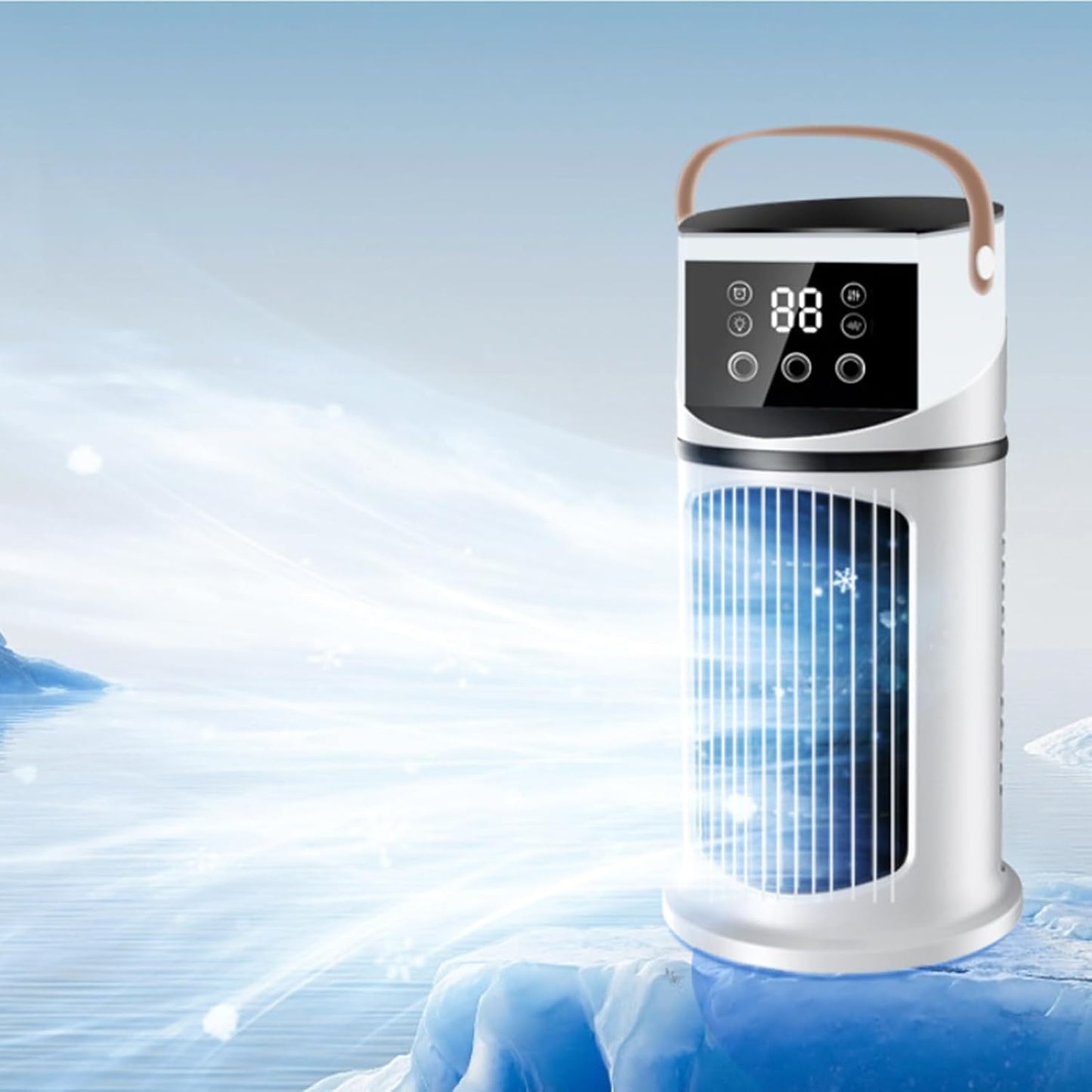  Ventilateur Climatiseur De Bureau - Climatiseur Mobile Pour Intérieur - Appareil De Brumisation Purifiante 9 Vitesses Réglable Avec Éclairage Pour Dortoir, Salon Et Chambre à Coucher