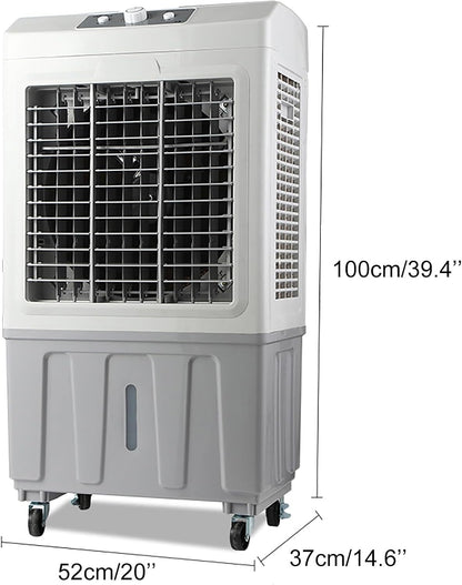 GENERIC Haut CFM Industriel évaporateur Refroidisseur 4500m3H Grand 50L Réservoir Mobile Climatiseur Ventilateur Avec Swing Réglable Et Cristaux De Glace Pour Le Refroidissement D'usine D'entrepôt