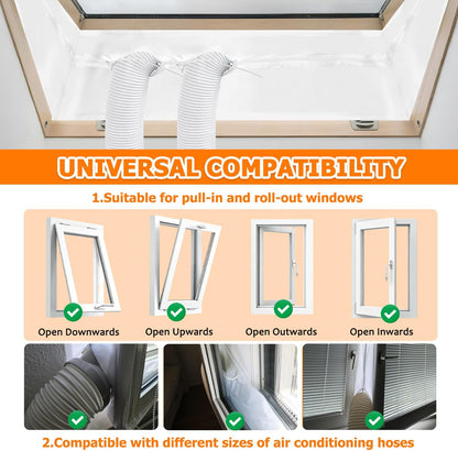  400CM Kit Calfeutrage Climatiseur, Joint De Fenêtre Climatisation Mobile, Tissu Hot Air Stop Fonctionne Avec Toutes Les Unités De Climatisation Mobiles