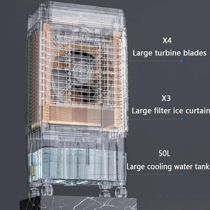 GENERIC Climatiseur Portable 3-in-1 Unité Efficace Pour L'énergie Avec Télécommande, Oscillation à 120 °, Réservoir D'eau Extra Grand 50L, Minuterie De 12 Heures, Idéal Pour La Chambre Et Le Camping-Car