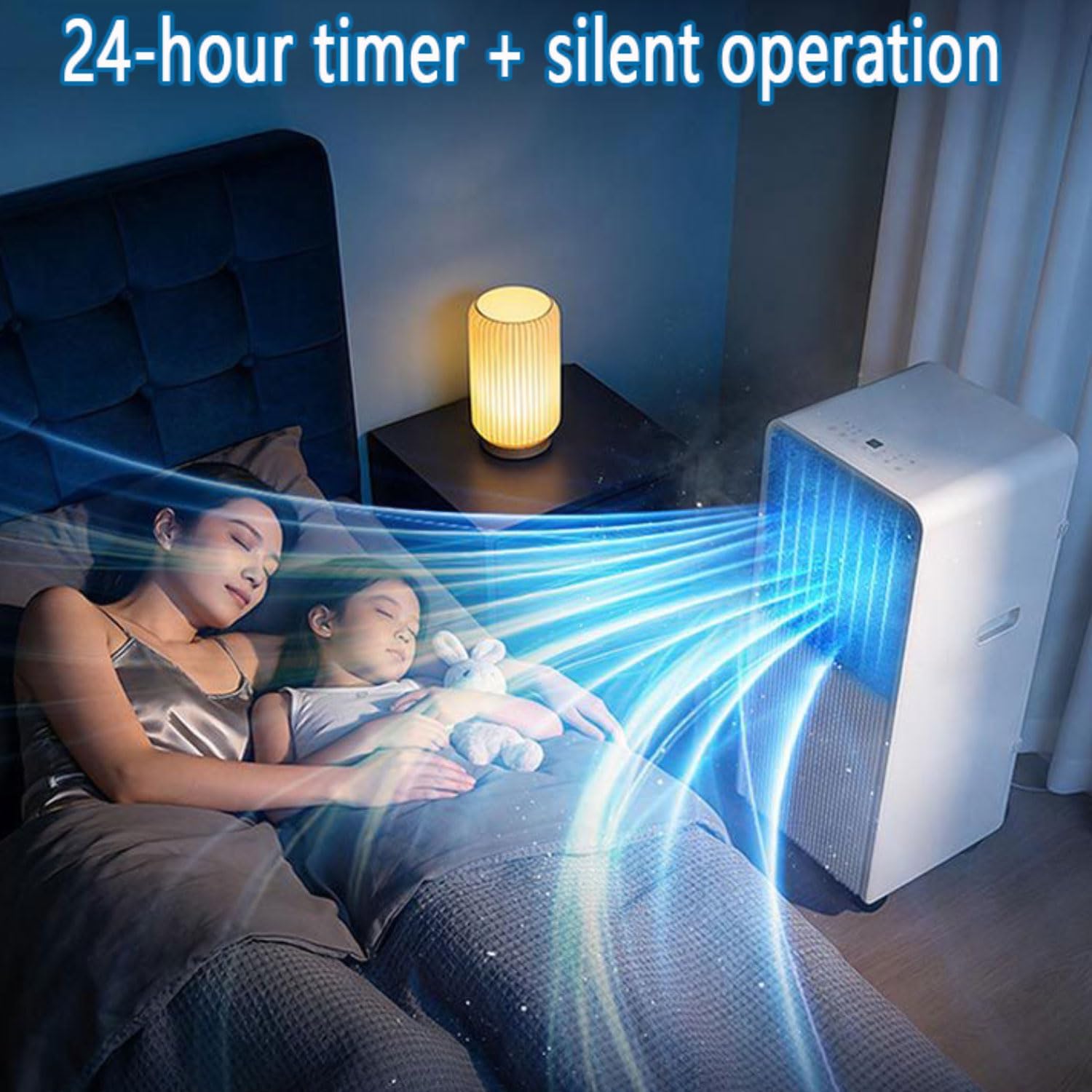  Portable AC Unit 8000 BTU, Ventilateur Silencieux De Déshumidificateur Pour Les Chambres Jusqu'à 300 Pieds Carrés.Fonctionnalités Télécommande, Minuterie 24h Et Kit De Fenêtre Complète.Conception Mobi
