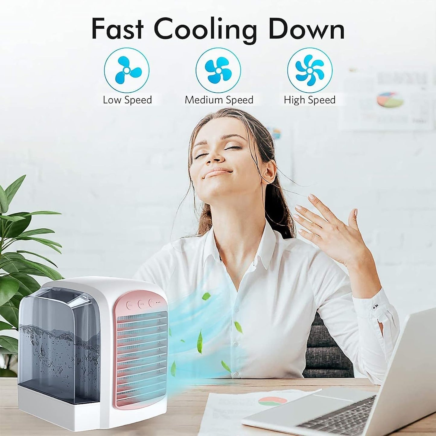  DieffematicKTY Climatiseur Mobile Portable Air Cooler Mini Desktop Air Conditioner Mini Water Cooled Fan Humidifier Purifier Multifunctional