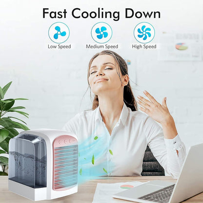  DieffematicKTY Climatiseur Mobile Portable Air Cooler Mini Desktop Air Conditioner Mini Water Cooled Fan Humidifier Purifier Multifunctional