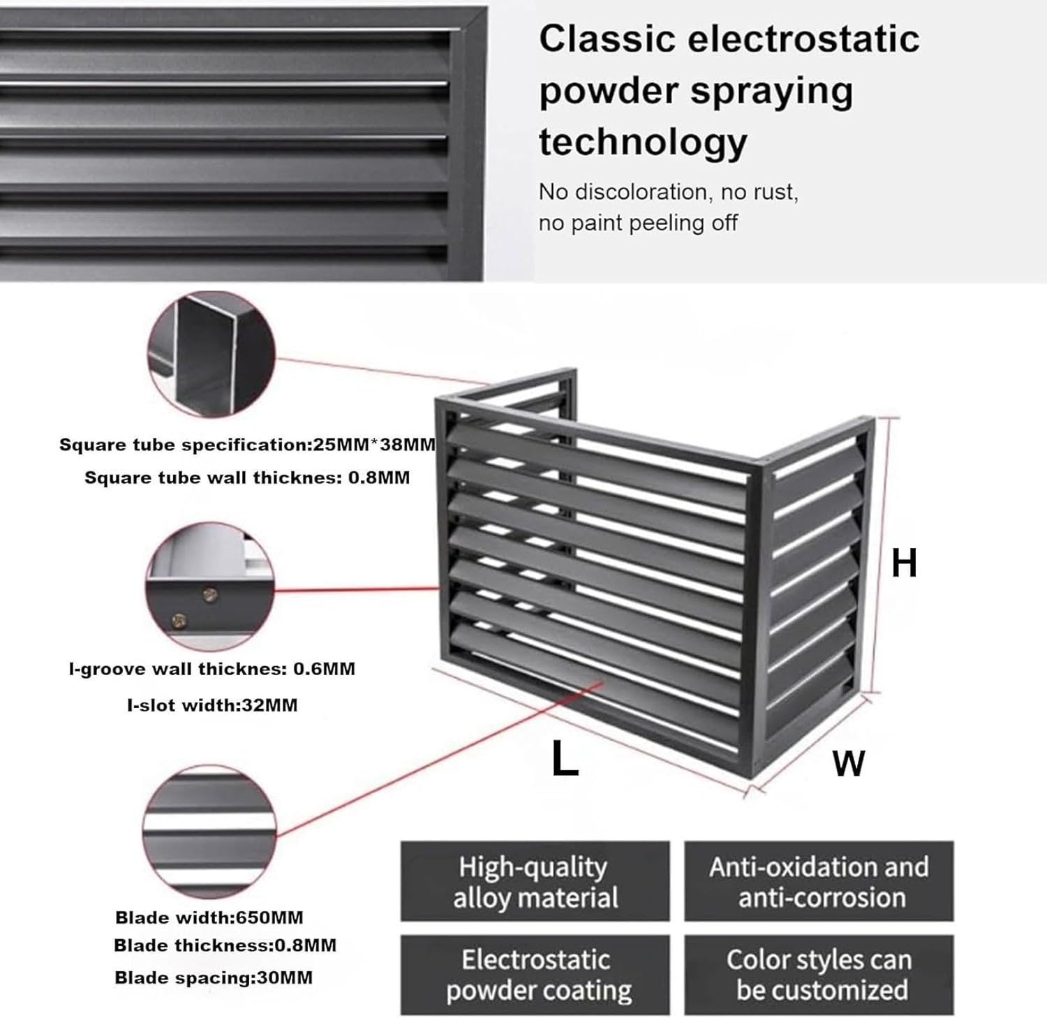GENERIC Housse D'extérieur Résistante Aux Intempéries 110 X 80 X 60 Cm – Pompe à Chaleur Et Ion Climatiseur – Grille Inclinée à 45° Pour Une Meilleure Circulation De L'air Et Une Meilleure Dissipation De La