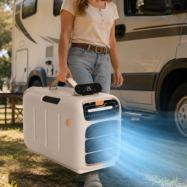 Climatiseur Mobile,Climatiseur Portable,Puissance De Refroidissement De 4700 Btu Et 450 W,Unité De Climatisation De Camping Avec Télécommande Et 3 Vitesses De Ventilation Cooling