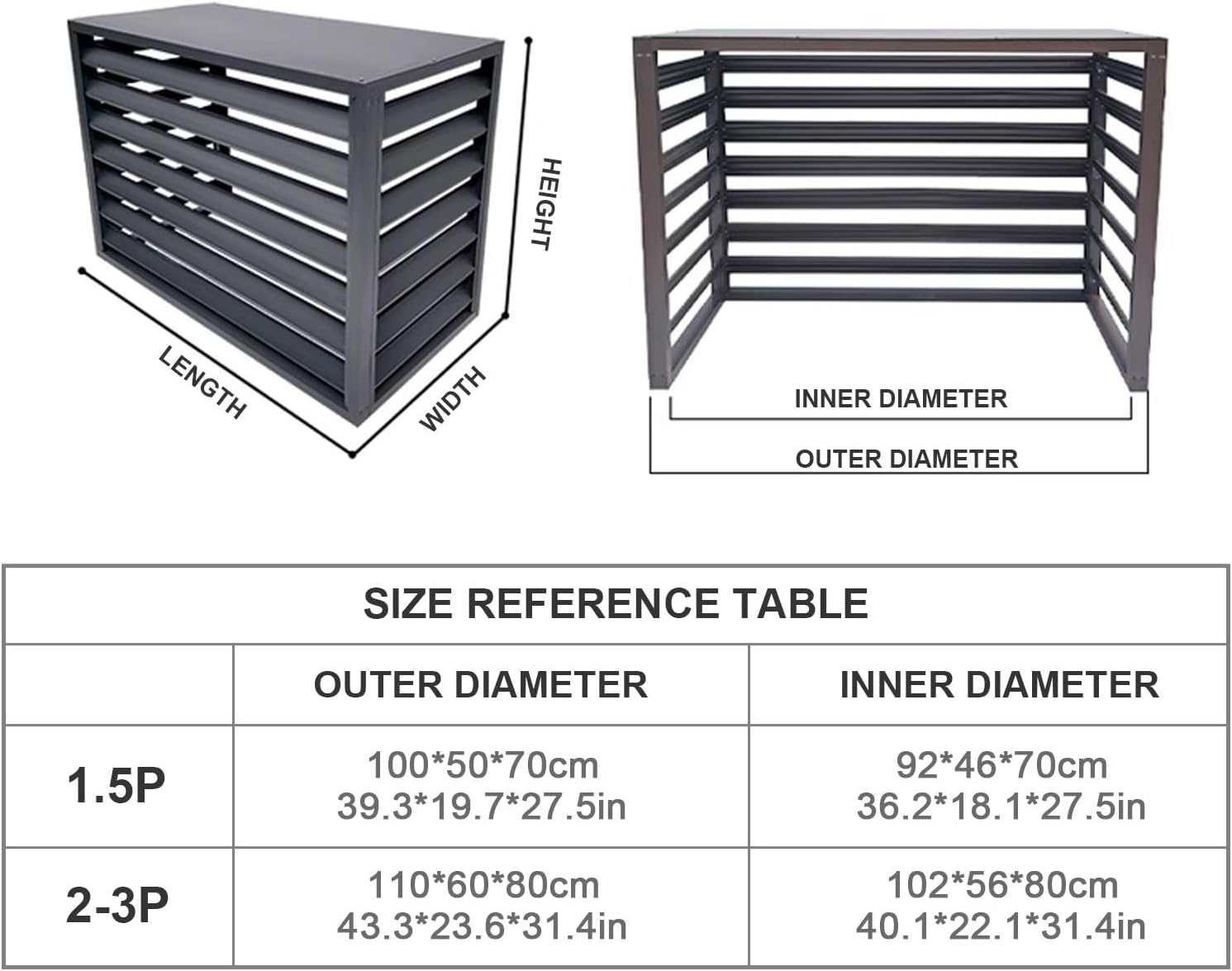  Housse De Protection Pour Climatiseur D'extérieur En Aluminium - Résistante Aux Intempéries - Pour Pompe à Chaleur - Réduction Du Bruit - Marron - 110 X 60 X 80 Cm