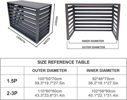  Housse De Protection Pour Climatiseur D'extérieur En Aluminium - Résistante Aux Intempéries - Pour Pompe à Chaleur - Réduction Du Bruit - Marron - 110 X 60 X 80 Cm