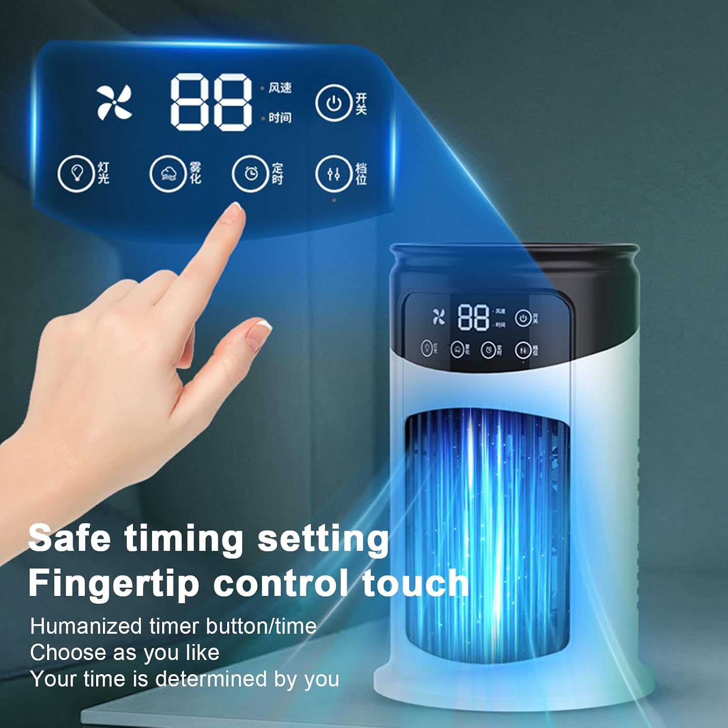 Personal Air Conditioner, Bed Cooling Fan, 6 Speed Adjustable Quiet Humidifier, Compact Space Saving, Energy Efficient Cooling Reliefs For Room, Studio, Kitchen, Bedroom, Desk, Indoor, Home, Garage