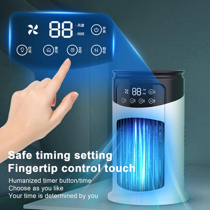  Personal Air Conditioner, Bed Cooling Fan, 6 Speed Adjustable Quiet Humidifier, Compact Space Saving, Energy Efficient Cooling Reliefs For Room, Studio, Kitchen, Bedroom, Desk, Indoor, Home, Garage