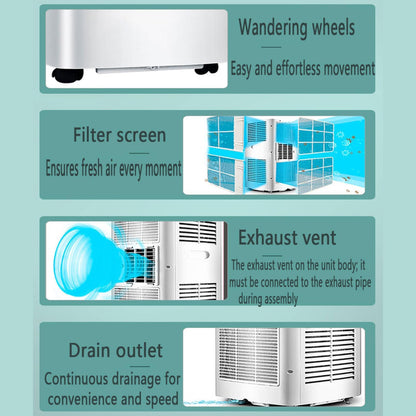  7000 BTU Climatiseurs Portables Climatiseur Portable Jusqu'à 350 Sq.Ft.Unité De Climatisation Portable Intelligente Avec Ventilateur Cool Déshumidificateur Sleep 24H Timer Remote & Installation Kit De