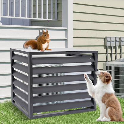 GENERIC Clôture De Climatiseur D'extérieur à 4 Panneaux En Aluminium Pour Protection De L'intimité Et Protection - Gris - 100 Cm - Cachez Votre Unité De Climatisation De Manière élégante Et Sécurisée