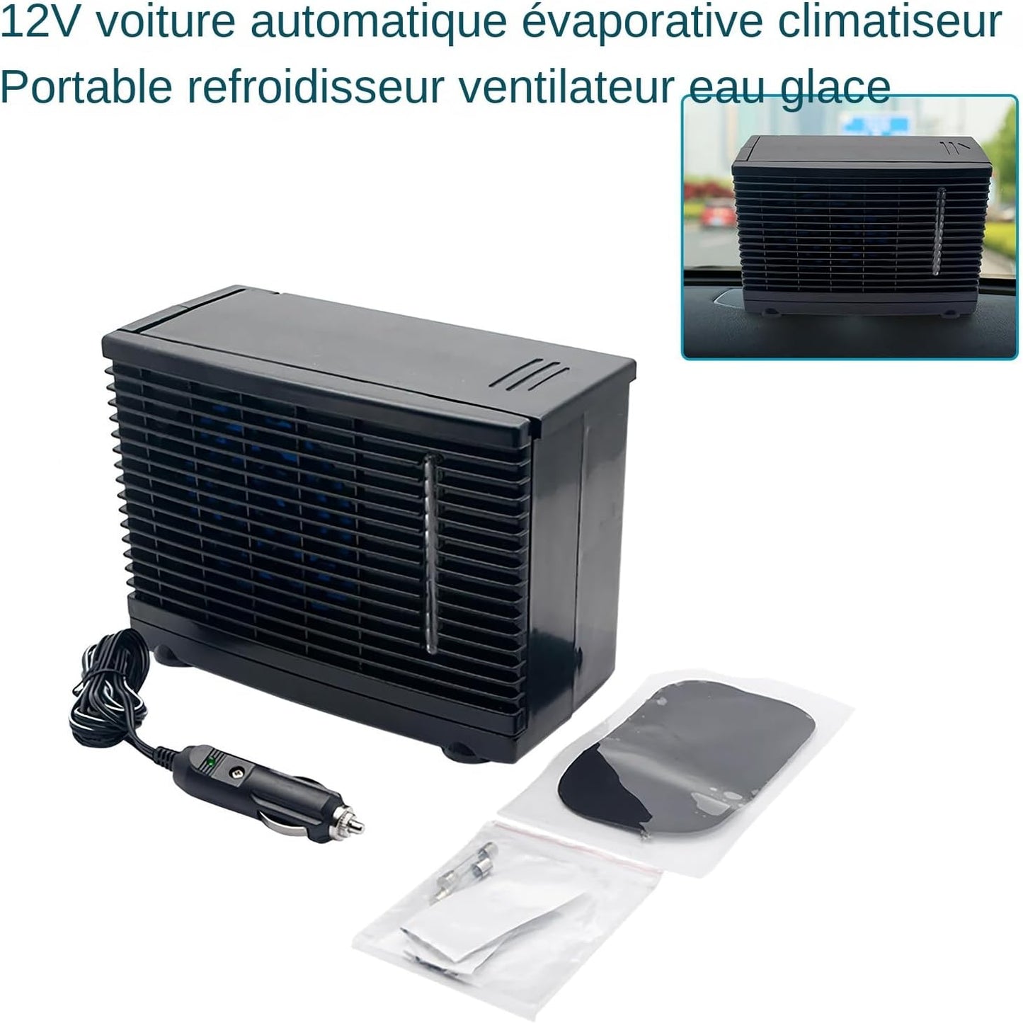 Ventilateur De Climatisation Portable Pour Voiture - Appareil Ventilation Climatisation Véhicule Transportable | Rafraîchisseur D'Air Évaporatif 12V Pour Camion Camping-Car Voyage Sous-Sol Chambre Gar