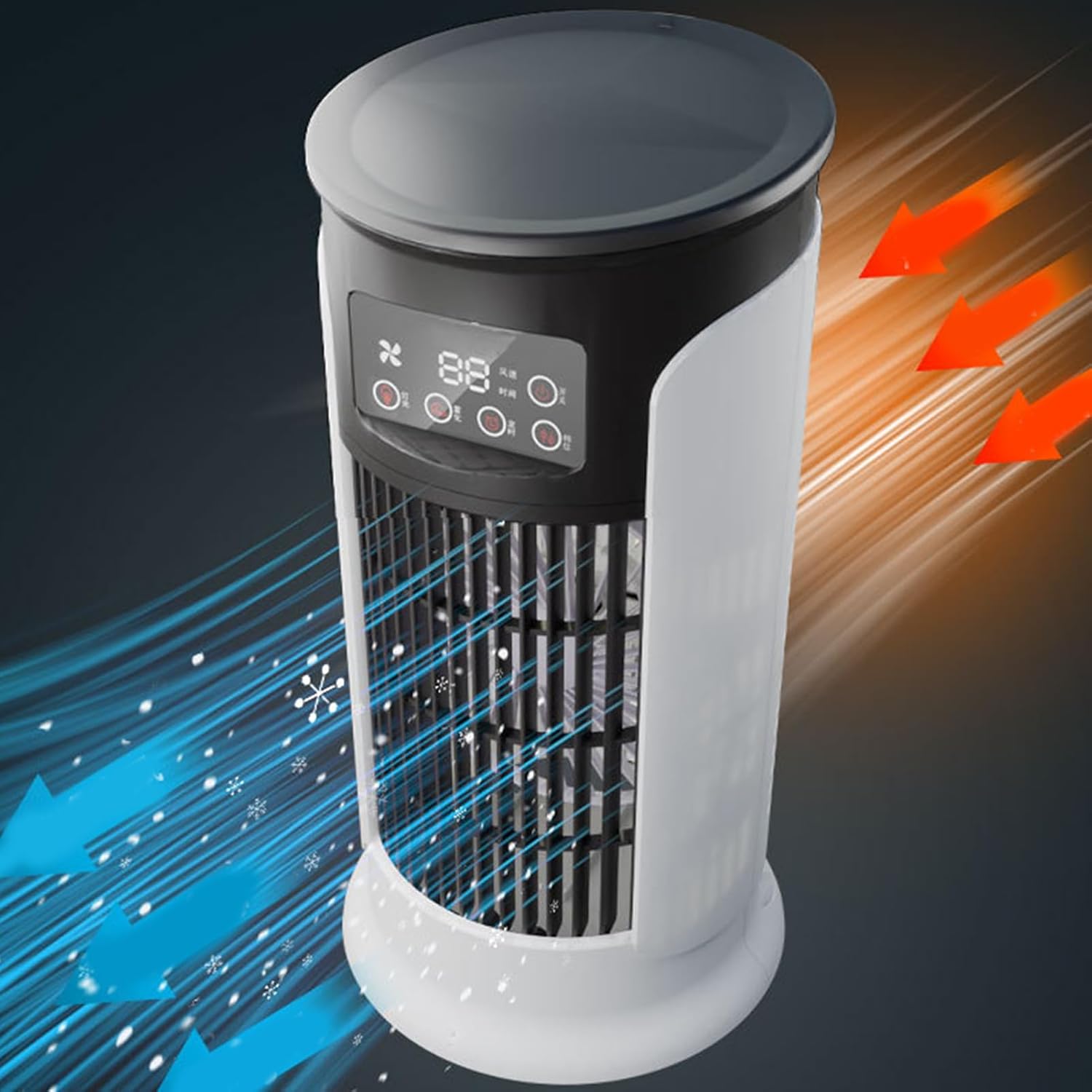  Ventilateur AC - Ventilateur Évaporatif USB De Bureau Rafraîchisseur D'Air,Minuterie Silencieuse Refroidisseur D'Air Réservoir 300 Ml Compact Pour Chambre Voiture Et Extérieur