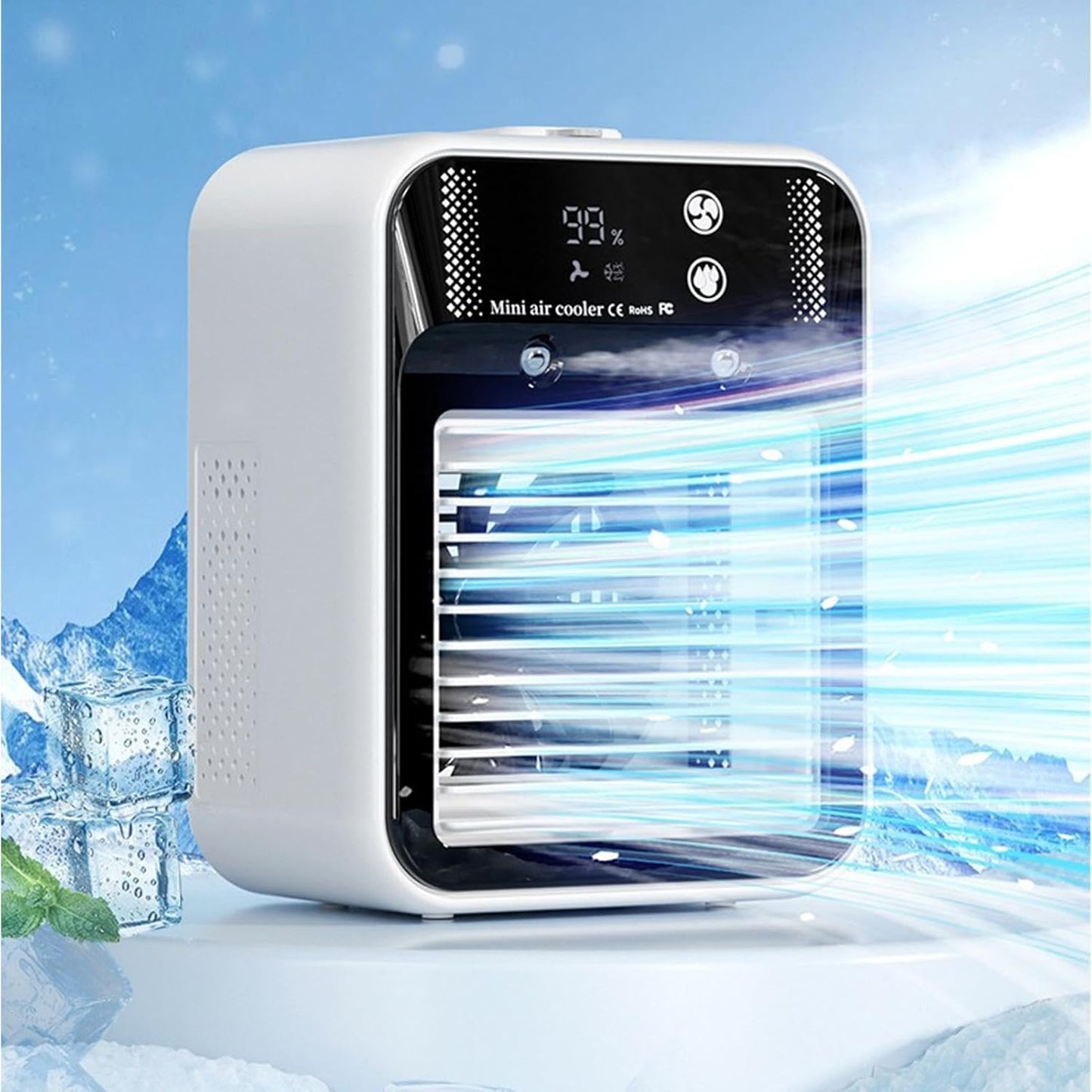  Climatiseur Portable | Ventilateurs Silencieux Rafraîchissants - 2 Vitesses De Vent Pour Cuisine, Dortoir, Bureau, Garage, Lieu De Travail, Maison,Maison, Chambre, Bureau, Garage