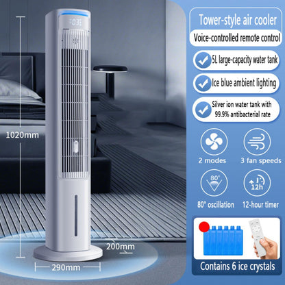 GENERIC Ventilateur De Tour Portable, Refroidisseur D'air à 3 Vitesses Avec Réservoir De 4L, Oscillation à 80 °, Packs De Minuterie Et De Glace 12H, Contrôle Tactile Pour Le Bureau De Chambre, Refroidissement