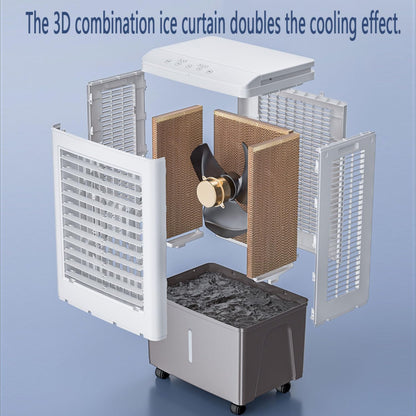  Rafraichisseur D'Air Mobile 40L Climatiseur Mobile Portable Humidificateur Ventilateur 3 Vitesses Mode Nuit Silencieux Minuterie 12H Ventilateur Refroidisseur D'Air Avec Télécommande Pour Chambres