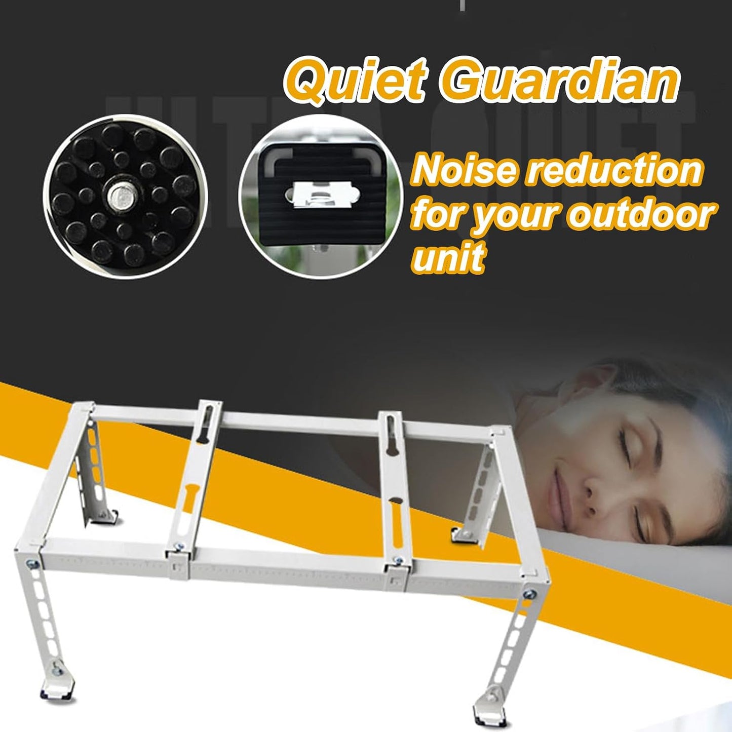  NALsa – Support De Mini Climatiseur Robuste En Acier Galvanisé Avec Base Universelle Pour Climatisation Sans Conduits Et Pompe à Chaleur, Résistant à La Rouille, Absorption Des Chocs