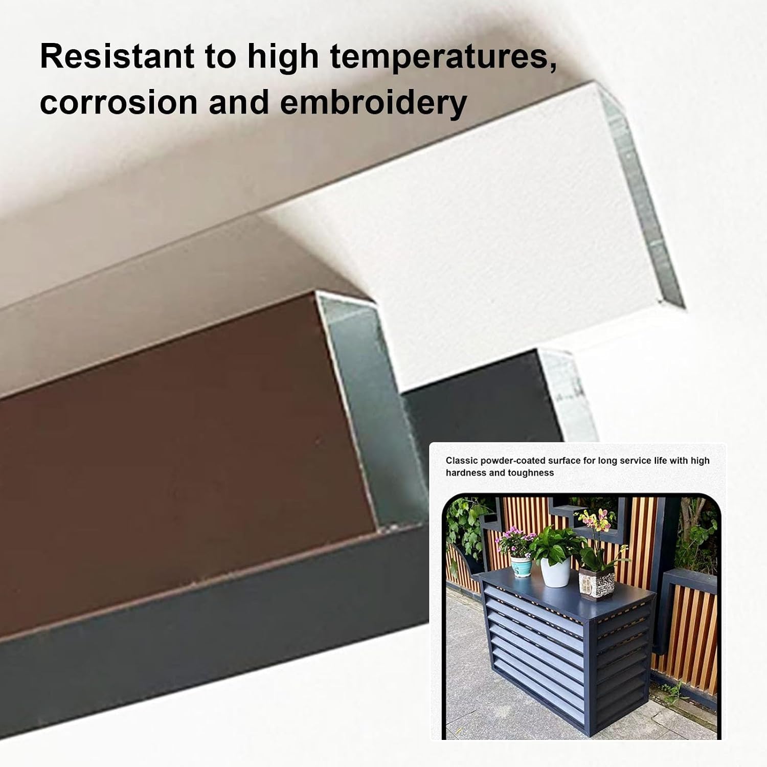 GENERIC Housse Décorative En Aluminium Pour Climatiseur - Clôture De Sortie D'air Extérieure - Protection De Pompe à Chaleur - Résistante Aux Intempéries - Décoration D'intérieur - Cachette élégante Pour