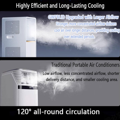  Climatiseur Portable, 48dB Smart AC Unité Avec Télécommande, Ventilateur De Déshumidificateur De Refroidisseur 3 En 1, Mode Veille 24H Minuterie, Pas De Fenêtre Requise Pour Le Bureau D'étage