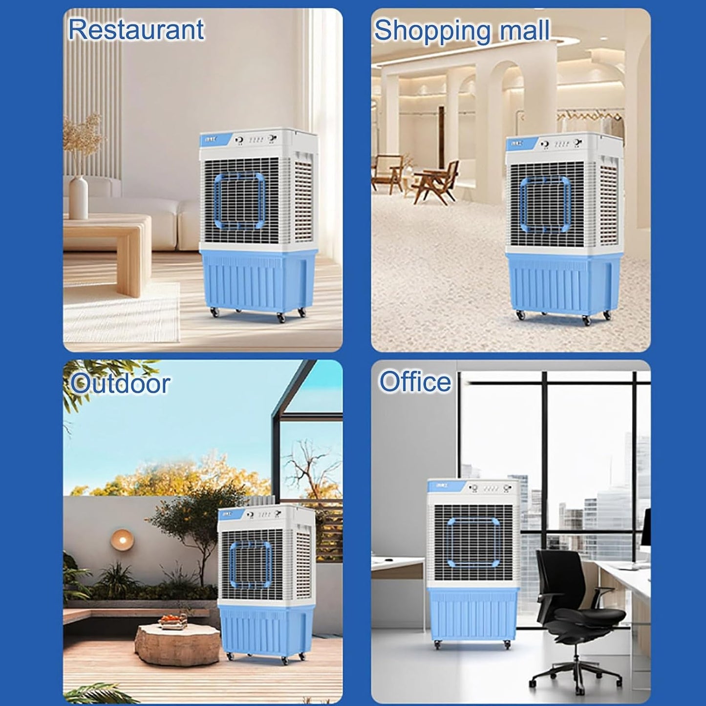 GENERIC Refroidisseur D'air évaporatif Portable, Ventilateur De Refroidissement De Marais De Réservoir De 30L, Sortie Oscillante 150 °, 3 Vitesses Pour L'atelier Garage Utilisation Extérieure Intérieure
