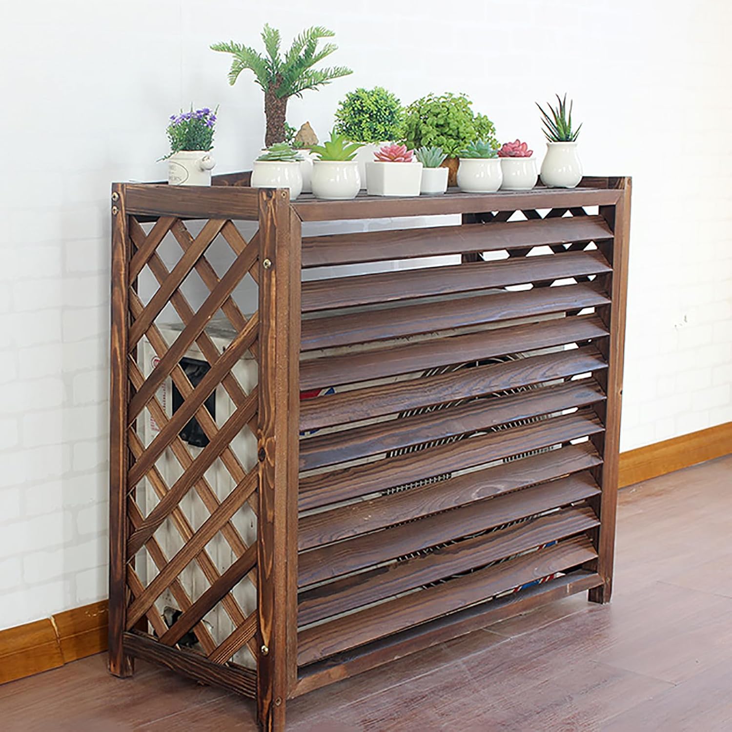 GENERIC Housse De Protection Pour Climatiseur Portable, Imperméable Et Résistante à La Poussière, 110 X 85 X 50 Cm, Design En Bois, Idéale Pour Les Zones Clôturées, Protection Contre La Neige Et La Poussière
