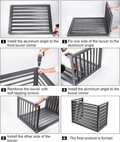  Housse De Protection Pour Climatiseur D'extérieur En Aluminium - Résistante Aux Intempéries - Pour Pompe à Chaleur - Réduction Du Bruit - Marron - 110 X 60 X 80 Cm