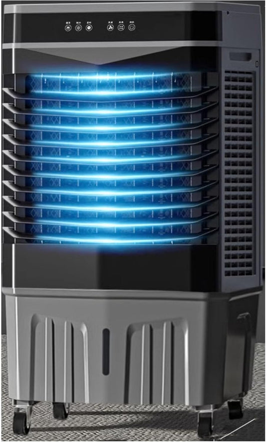 GENERIC Refroidisseur D'air évaporatif 3 En 1, Unité à Courant Alternatif Portable 55L Avec Cristaux De Glace, Oscillation à 120 °, 3 Vitesses Et Minuterie, Aucun Tuyau Requis Pour L'opération Silencieuse De